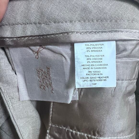 NEW Daisy Fuentes Women's Cream Wide Leg Trouser Dress Pants Size 10P Career - Picture 6 of 6